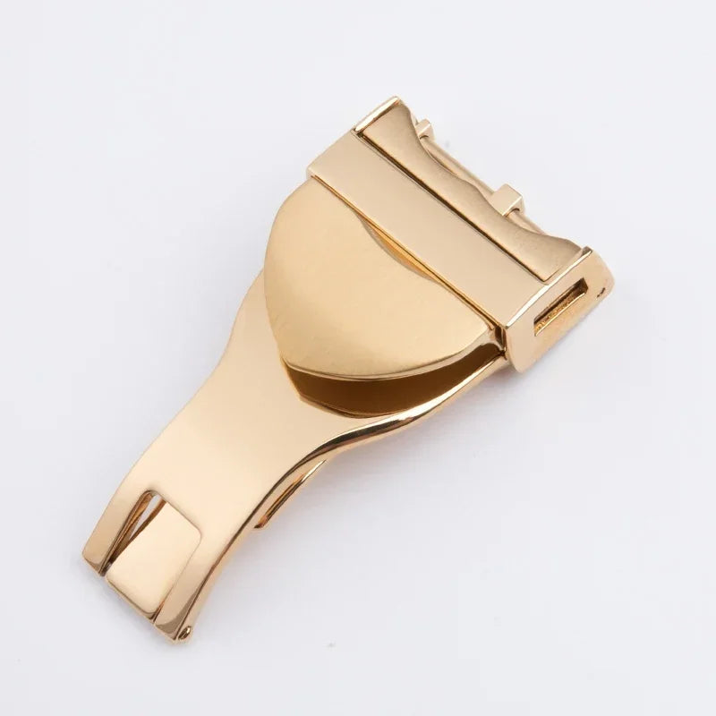316L Stainless Steel 18mm Deployment Clasp Watch Buckle for Tudor Strap, Leather Rubber Band Replacement Silver Folding Clasp