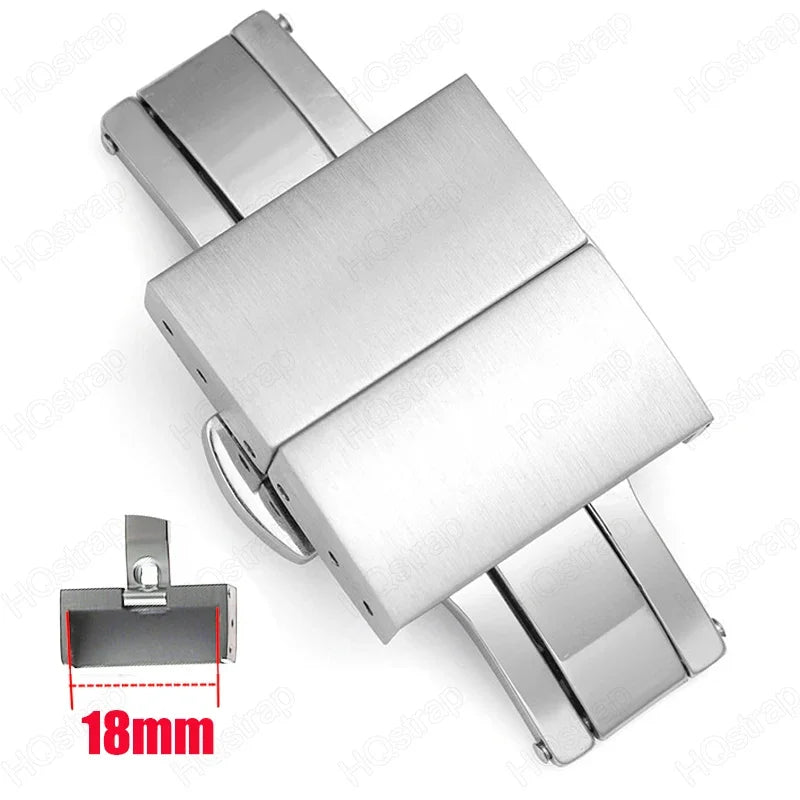 Butterfly clasp for watch straps, stainless steel buckle, double snap, watch accessories, 16mm, 18mm, 20mm, 22mm