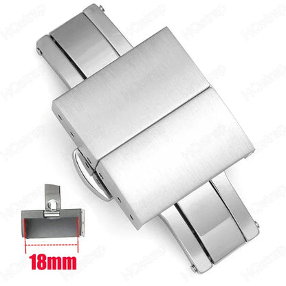Butterfly clasp for watch straps, stainless steel buckle, double snap, watch accessories, 16mm, 18mm, 20mm, 22mm