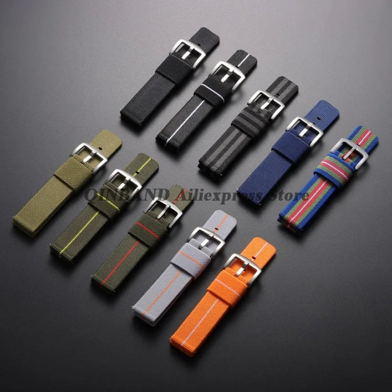 18mm 20mm 22mm 24mm Nylon Watch Strap, Woven Elastic Military Army Band, Quick Release Sport Bracelets, Soft Wrist Accessories