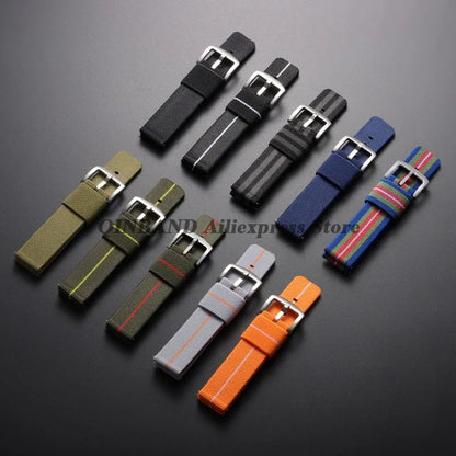 18mm 20mm 22mm 24mm Nylon Watch Strap, Woven Elastic Military Army Band, Quick Release Sport Bracelets, Soft Wrist Accessories