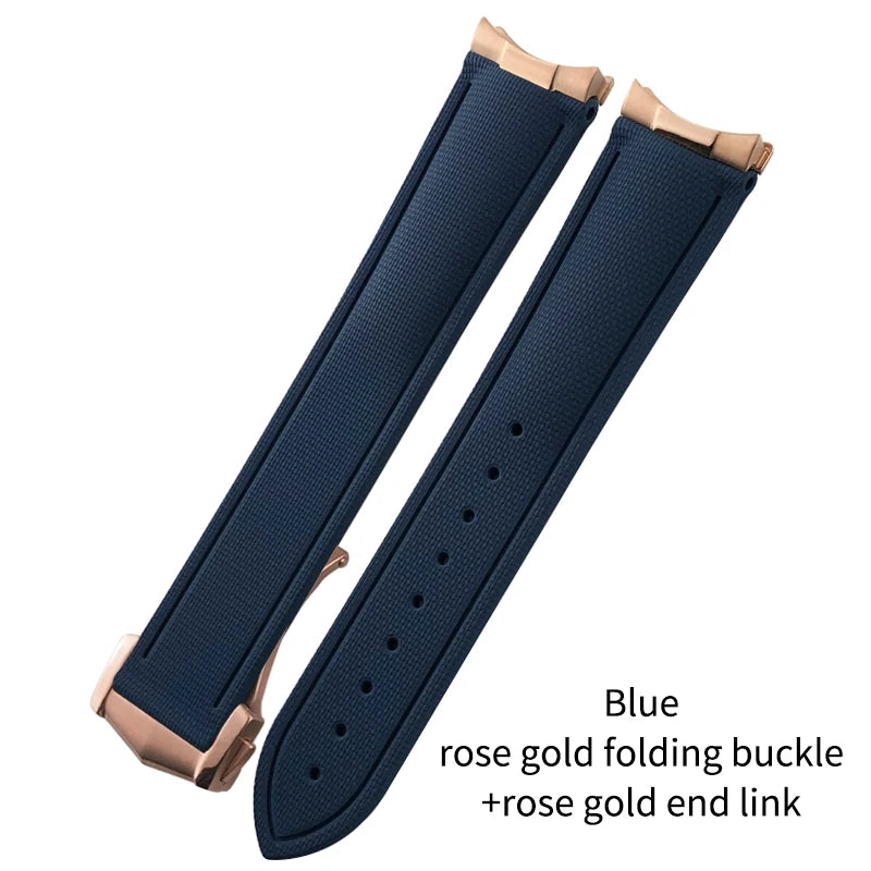 Cinturino per orologio flessibile in gomma fluorurata FKM di alta qualità, 20/21 mm, cinturino per orologio da immersione per Omega Aqua Terra Seamaster 300 Rolex GMT Submariner