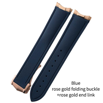 Cinturino per orologio flessibile in gomma fluorurata FKM di alta qualità, 20/21 mm, cinturino per orologio da immersione per Omega Aqua Terra Seamaster 300 Rolex GMT Submariner