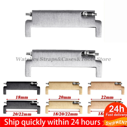 Metal adapters for watch bands, 18mm to 20/22mm, 20mm to 18/20/22mm, 22mm to 18mm, 22mm quick-release pin connectors, watch accessories