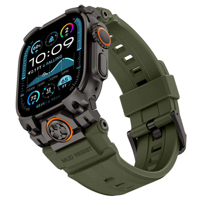 Bracelet en acier inoxydable + silicone pour Apple Watch 49 mm, bracelet sport compatible avec Apple Watch Ultra 3/2 iWatch