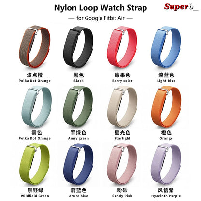 Bracelet de montre sport en nylon côtelé pour Google Fitbit Air, bracelet respirant pour hommes et femmes, accessoires de remplacement.