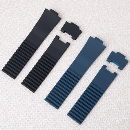 Bracelet de montre en caoutchouc souple pour femmes, taille pour Athens Observation Navigation 1183, étanche, noir, bleu, Ulysse Nardin, 22mm x 11mm