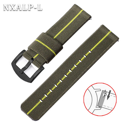 18mm 20mm 22mm 24mm Nylon Elastic Watch Strap Army Woven For Seiko Bracelet Military Sport Watch Band For Men Quick Release