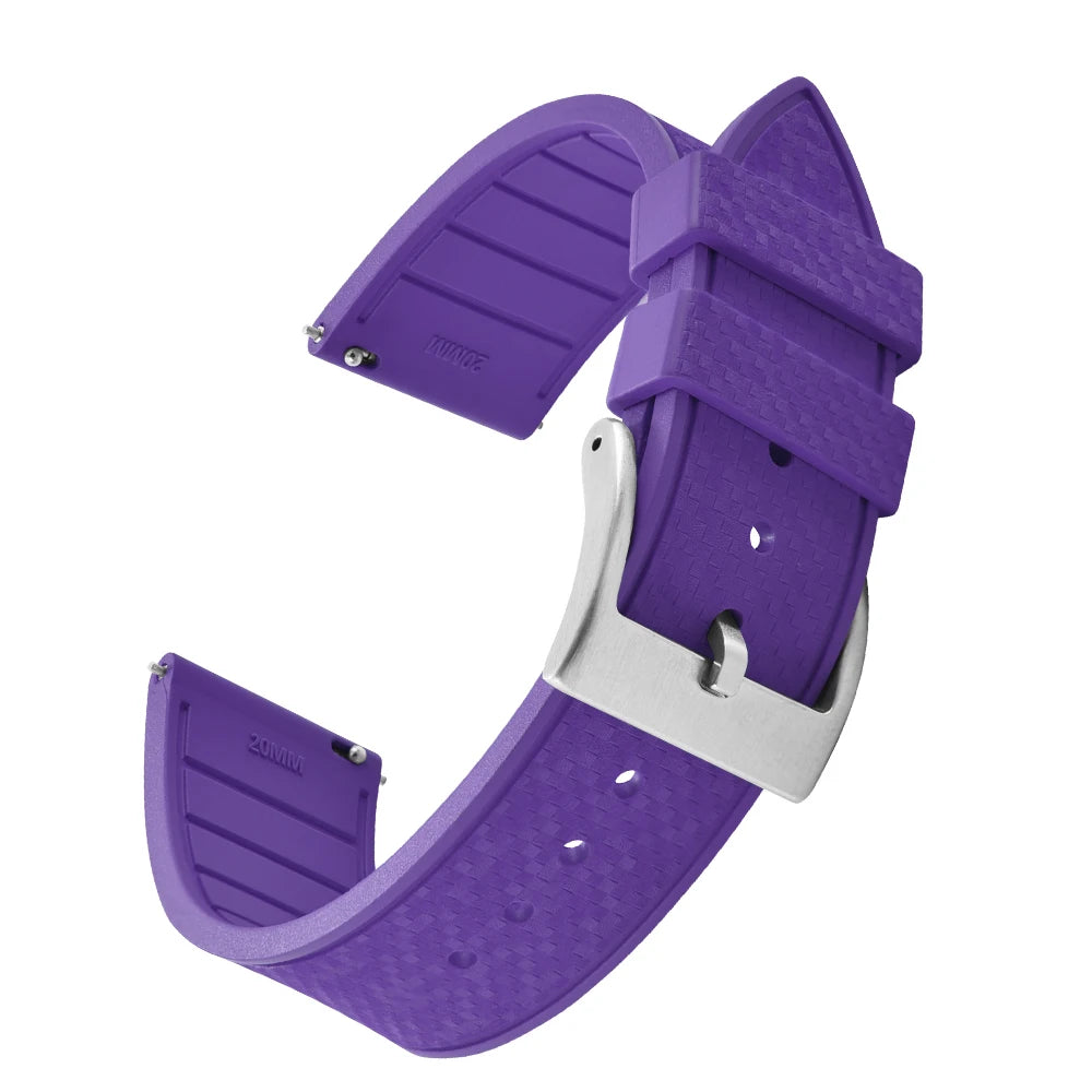 FKM Mosaic Rubber Watch Strap, 20mm 22mm, Quick Release, for Sport Diver, for Rolex Seiko Omega Cartier, Universal Belt