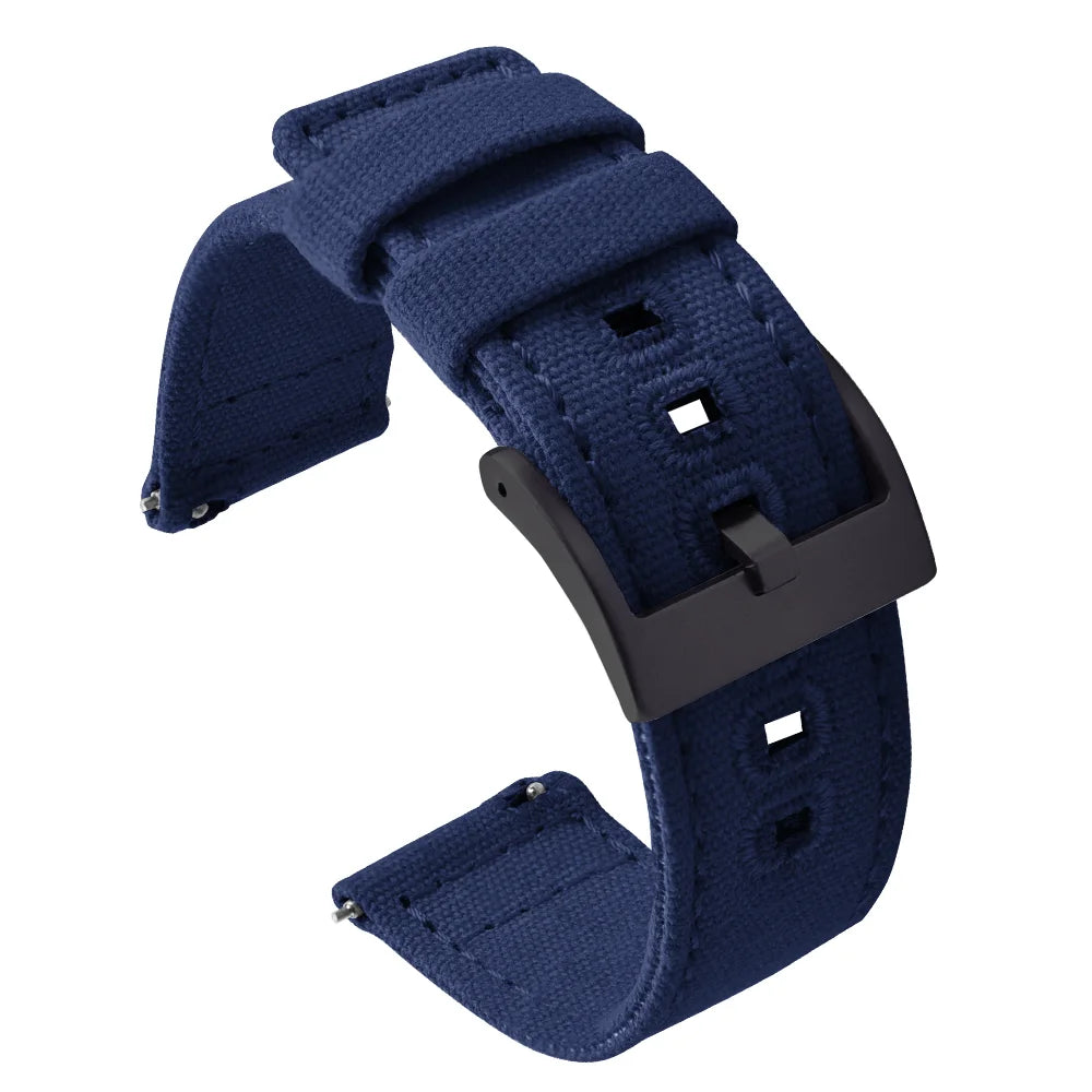 Universal Nylon Watch Strap, 20mm 22mm Quick Release Durable Retro Canvas Sport Belt for Omega Seiko Cartier