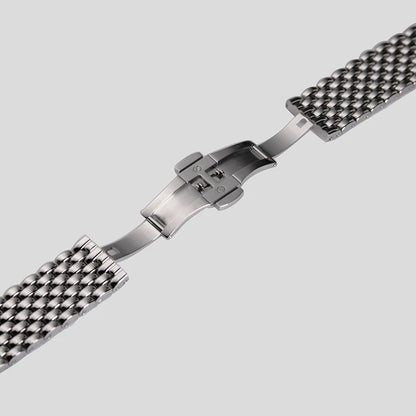 Bracelet de montre hautement poli en acier inoxydable 316L, perles de riz de Style Vintage, 18mm 19mm 20mm