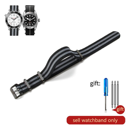 Retro Parachute Nylon Watch Strap for Rolex Tudor Biwan Omega Heuer IWC Men High-Density Knit 18 20 22mm Replacement Accessories
