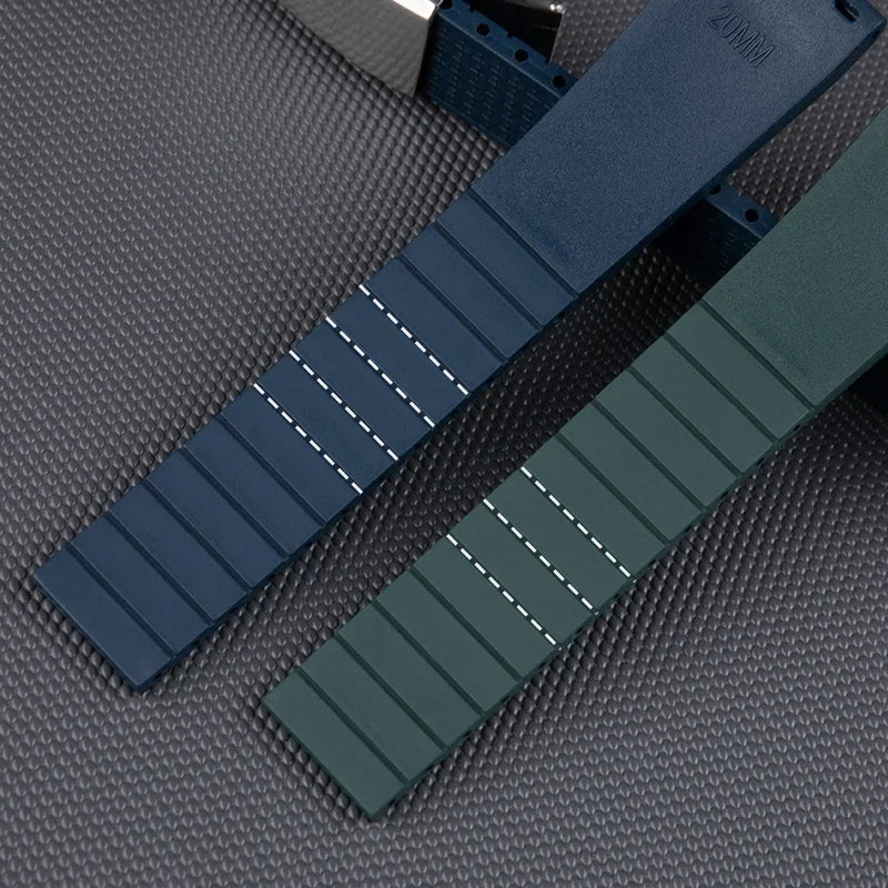 Bracelet de montre en caoutchouc fluoré FKM à texture pixel, 18/19/20/21/22mm, CTS, pour plongée traditionnelle, pour hommes et femmes