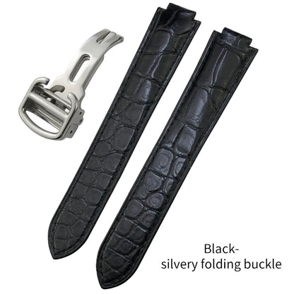 Bracelet de montre en cuir véritable pour Cartier Ballon Wiltshire u de Cartier, peau de crocodile, noir, marron, 14mm, 16mm, 18mm, 20mm, 22mm