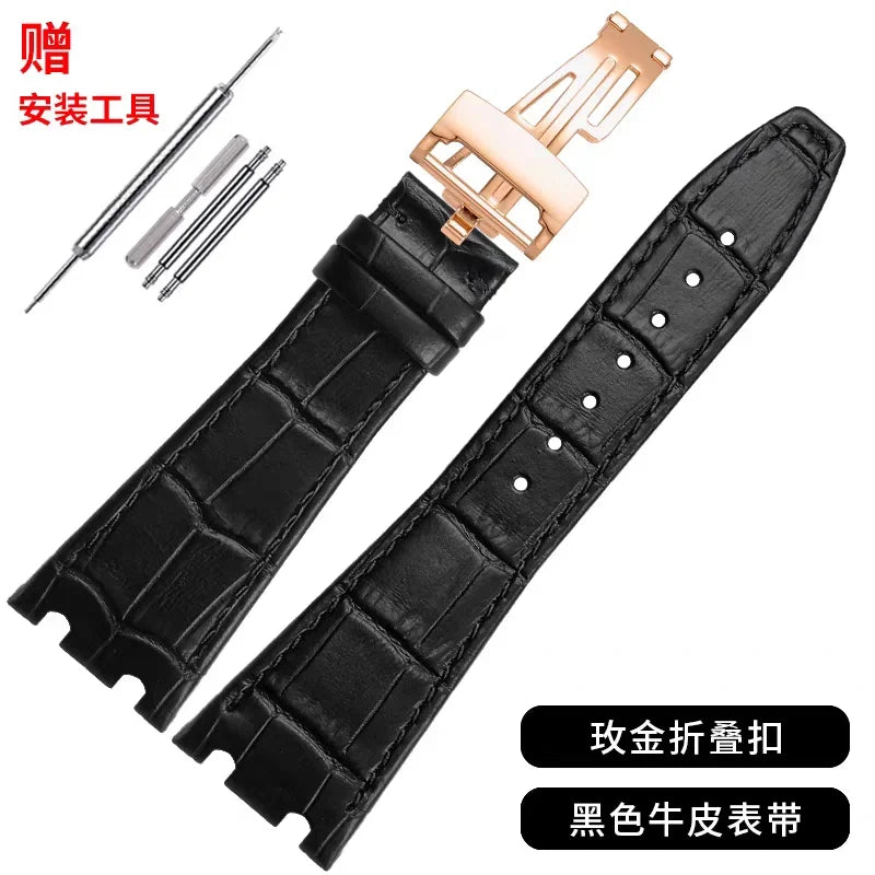 Bracelet de montre en cuir véritable pour Audemars Piguet Royal Oak Offshore AP 15400/15500/26331, Bracelet de remplacement pour hommes et femmes, 26mm