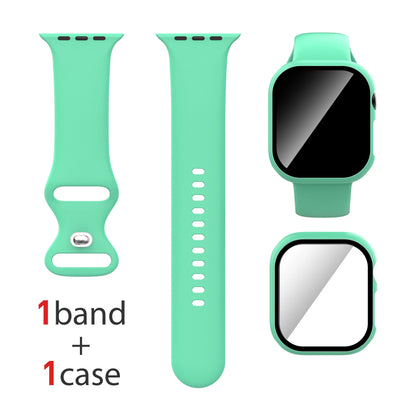 Lot de 2, pour Apple Watch : Étui + Bracelet + Protection d'écran compatible S1-S11/SE 38/40/41/Series 10-11 42mm/42/44/45/46/49mm