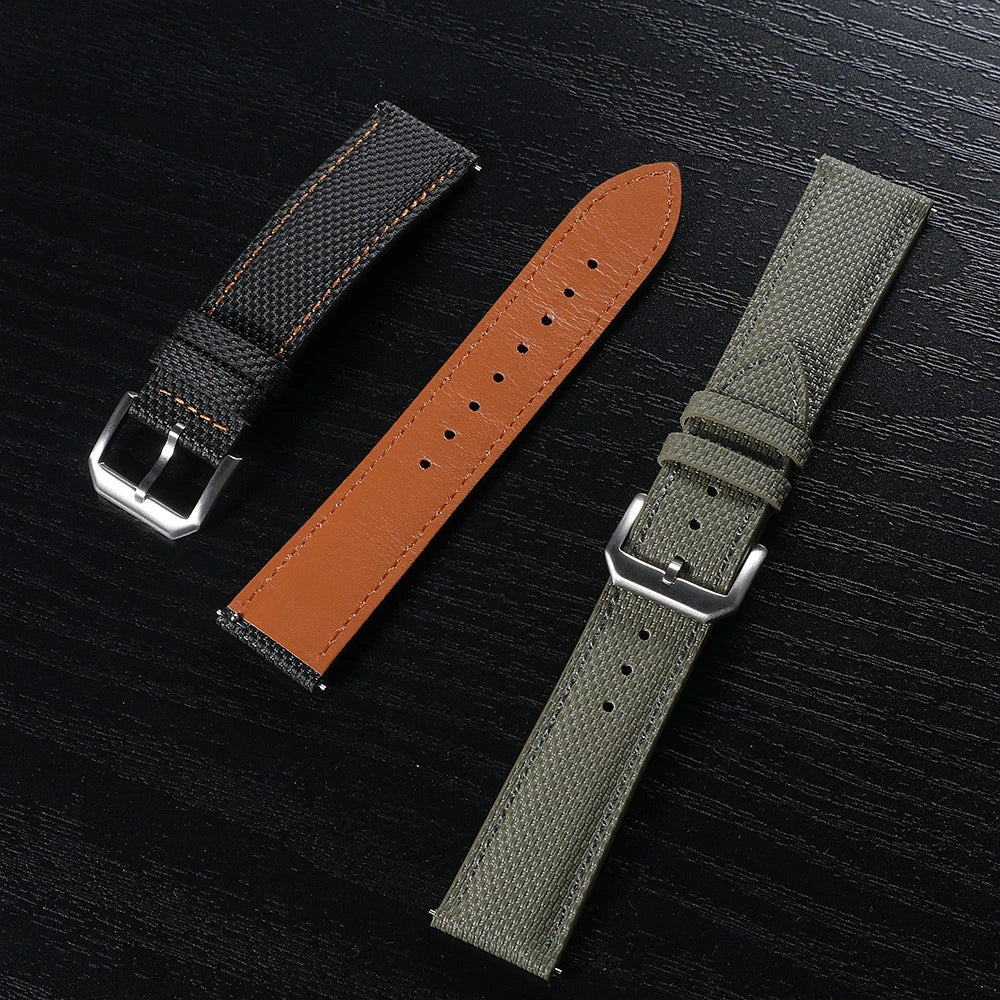 Bracelet de montre en toile de voile premium, motif toile de voile, bracelet de montre en caoutchouc 20mm 22mm, attache rapide, bracelet de sport