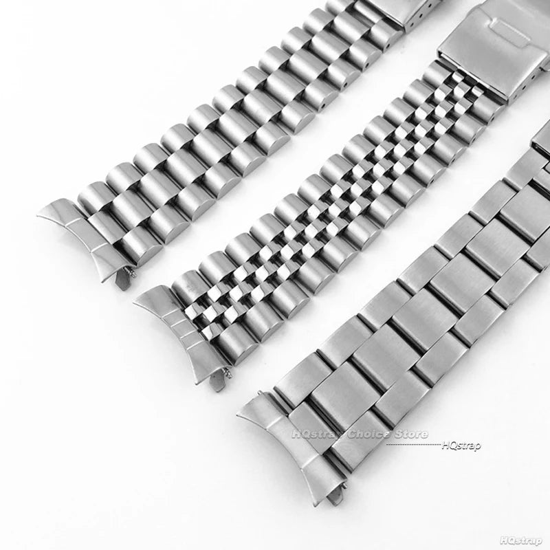 Connecteurs de bande en acier inoxydable, 2 pièces, pour huître jubilé, lien à extrémité plate incurvée pour Seiko SKX007 SKX009, adaptateur de sangle 18 22 21 20mm
