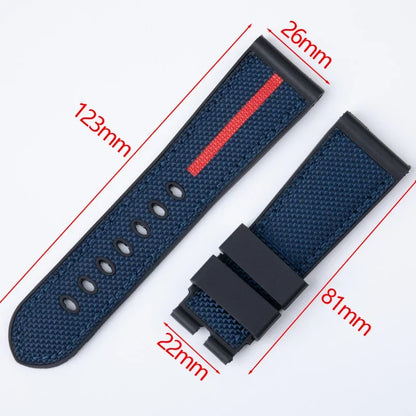 Bracelets de montre en toile et caoutchouc, 26-24mm, bracelet de montre camouflage pour la marque Garmin Diesel JEEP Panerai Luminor, bracelet de marque Diesel