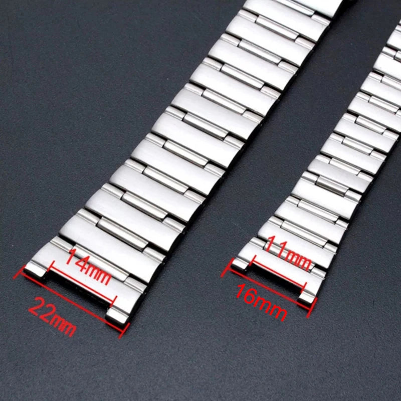 Bracelet de montre en acier inoxydable fin et solide, 22x14mm/16x11mm, boucle pliante, accessoires pour montre Omega Constellation