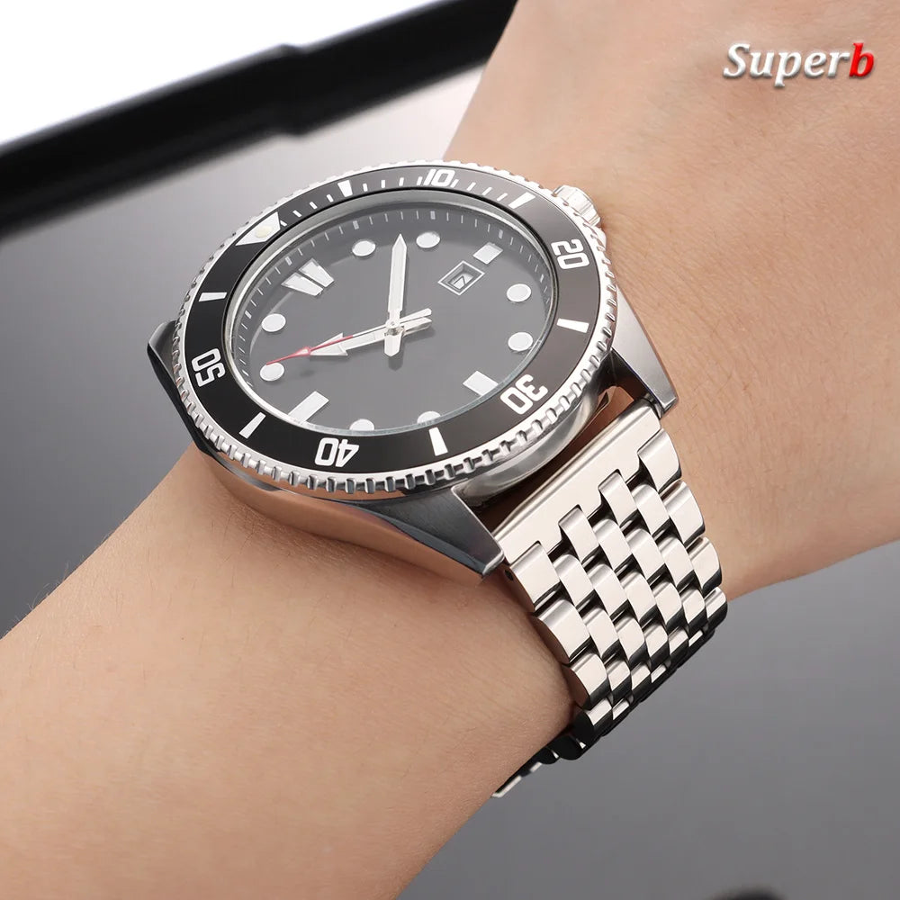 Bracelet de montre en acier inoxydable 20 mm 22 mm pour Omega pour Seiko, bracelet métallique à extrémités plates, bracelet de remplacement pour affaires, accessoires de montre