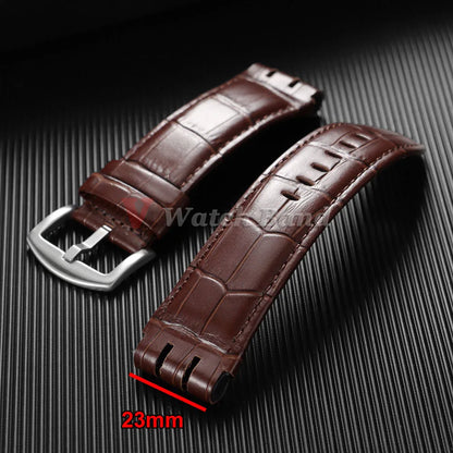 Genuine Leather Watch Strap for Swatch, 23mm, YOS440 413 424 440 447 448 449, Men's Sport Bracelet, Watch Accessories