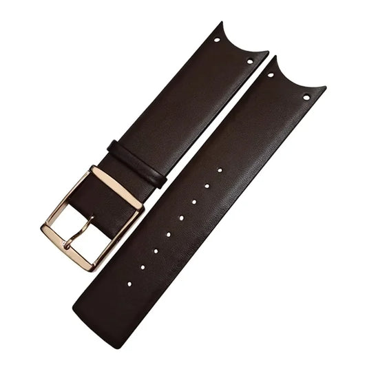 Genuine Leather Watch Band for CK KOV231 KOV232 Series, Special Curved Edge, Ultra-thin Cowhide Watch Strap for Men and Women, 22mm