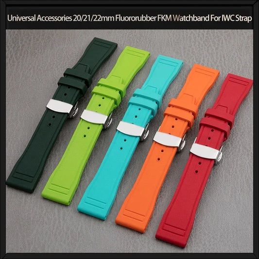 Accessori universali, cinturino per orologio in gomma fluorurata FKM per IWC, cinturino per Big Pilot Portofino TOP GUN, cinturino antipolvere 20/21/22mm