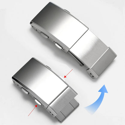 316L Stainless Steel Watch Buckle 16mm 18mm 20mm 22mm, Double Push Button Folding Clasp, Brushed Metal Watch Strap Clasp