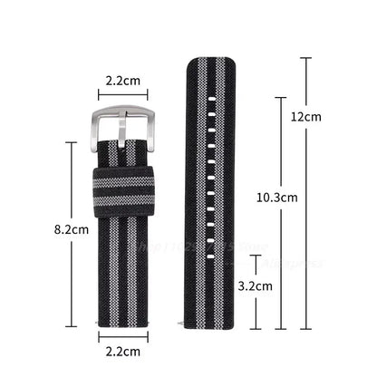 Bracelet de montre en Nylon 18mm 20mm 22mm 24mm bracelet élastique tissé armée pour Seiko bracelet à dégagement rapide bracelet de montre de Sport militaire pour hommes