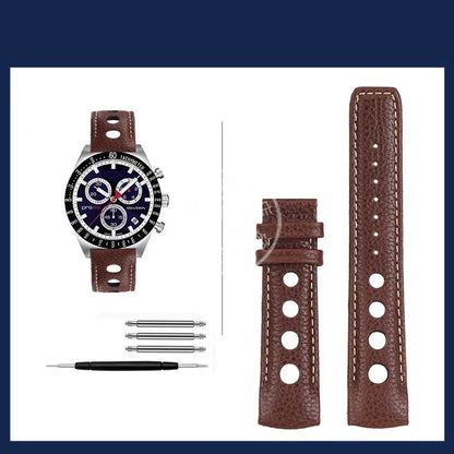 Ремешок для часов Tissot T-Sport PRS 516 T044.430.A / T044.417.A, 20 мм, из воловьей кожи с изогнутым креплением и застежкой-бабочкой