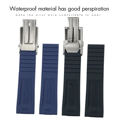 Bracelet de montre en caoutchouc souple, 20mm 21mm 22mm, adapté à Breitling Superocean Avenger Heritage, blanc, noir, Orange, outils de bracelet de montre en Silicone souple
