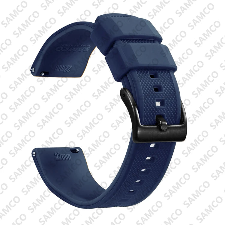 Bracelet de montre en Silicone de qualité supérieure, 18mm 20mm 22mm, à dégagement rapide, en caoutchouc, de remplacement