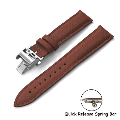 Cinturino per orologio in gomma FKM 18 19 20 22 mm, cinturino pieghevole in tela, a sgancio rapido, cinturino a farfalla in pelle per uomo Omega Moonswatch IWC