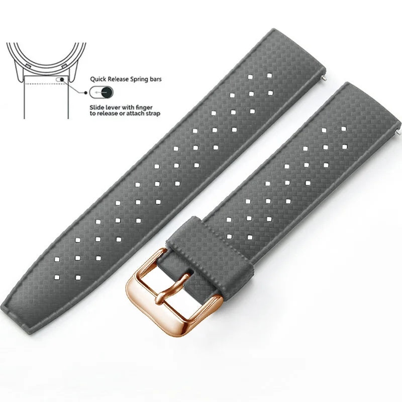 Bracelet de montre en Silicone Tropical bracelet de montre à dégagement rapide 18mm 20mm 22mm bracelet de montre intelligente Tropic en caoutchouc pour Oris Seiko Citizen