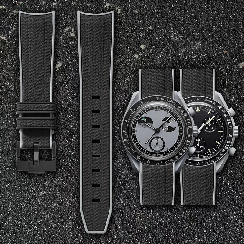 Cinturino per orologio da 20 mm per Omega x Swatch MoonSwatch - Gomma / Curvo / Sgancio rapido - 1 pezzo