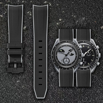 Cinturino per orologio da 20 mm per Omega x Swatch MoonSwatch - Gomma / Curvo / Sgancio rapido - 1 pezzo