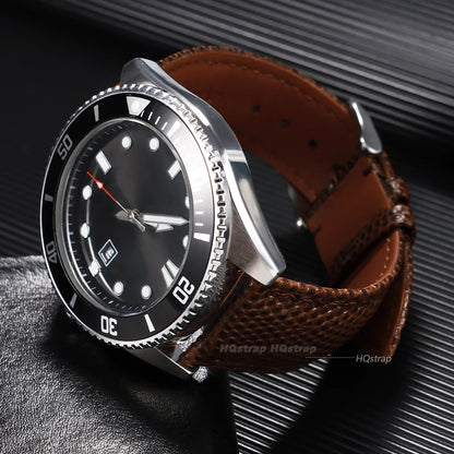 Cinturino per orologio in pelle bovina con motivo lucertola, per Seiko, da donna e da uomo, 14mm 15mm 16mm 18mm 19mm 20mm 21mm 22mm