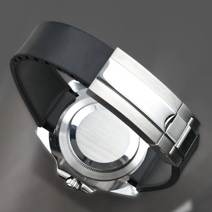 FKM – Bracelet de montre en caoutchouc, extrémités incurvées de 20mm, résistant à la sueur, pour Rolex Submariner Style et Omega x Swatch