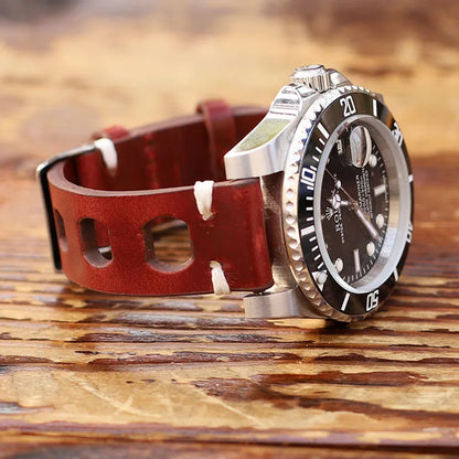Leather watch strap, Fast - Vintage, Chronograph - Universal