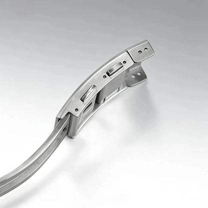 Fermaglio di sicurezza a doppio pulsante argentato, 18 mm 20 mm 22 mm, chiusura per cinturino di orologio in acciaio inossidabile, fibbia per orologio solida pieghevole estesa per Seiko