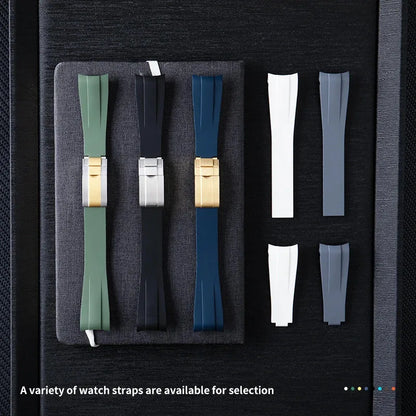 Bracelet en caoutchouc souple FKM à extrémité incurvée pour la série Tudor Black Bay/Pelagos |   20 mm et 22 mm de largeur pour boîtiers 37 mm/39 mm/41 mm