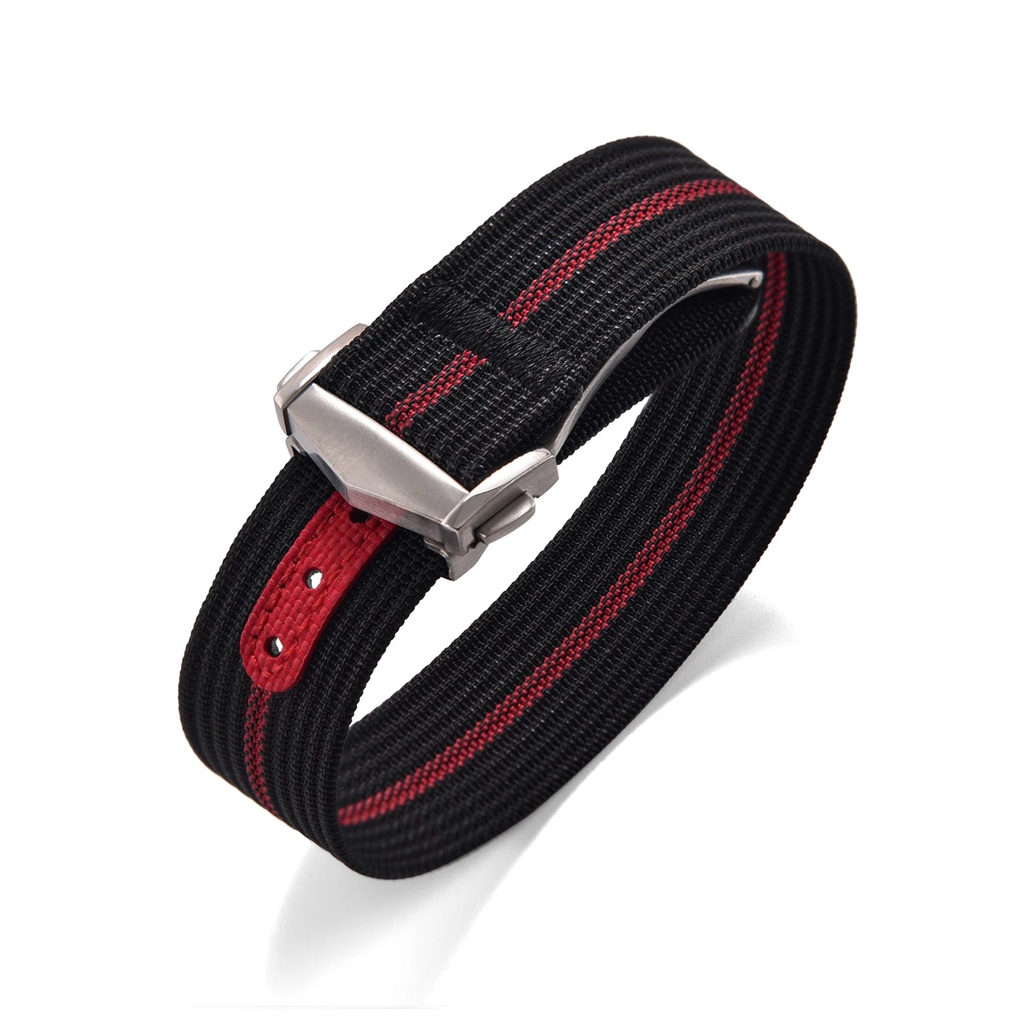 Bracelet de montre en nylon côtelé Omega avec fermoir déployant 18mm 20mm 22mm, bracelet sport en caoutchouc FKM pour Swatch MoonSwatch