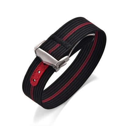 Bracelet de montre en nylon côtelé Omega avec fermoir déployant 18mm 20mm 22mm, bracelet sport en caoutchouc FKM pour Swatch MoonSwatch