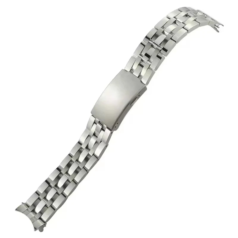 Cinturino per orologio in acciaio inossidabile argentato, 19mm 20mm, per Tissot T 1853 T41 T17 T006 PRC200 T014, estremità curva, fibbia a farfalla