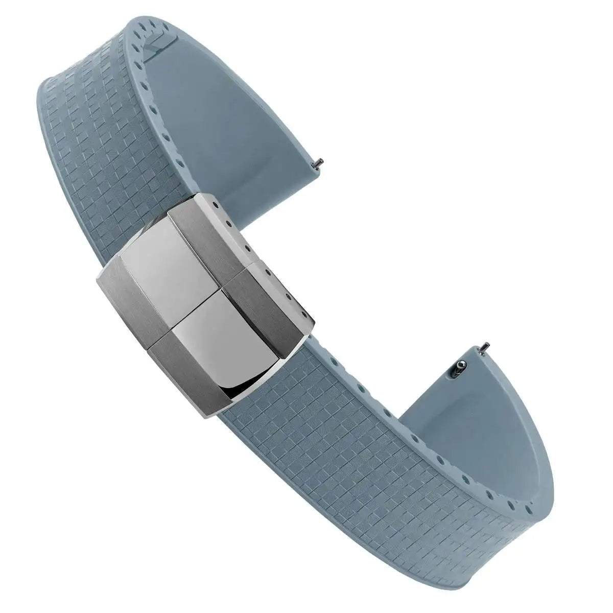 Bracelet de montre en caoutchouc fluoré, coupe sur la taille, 18/19/20/21/22mm, boucle de déploiement FKM en mosaïque, extrémité plate universelle, remplacement du Bracelet