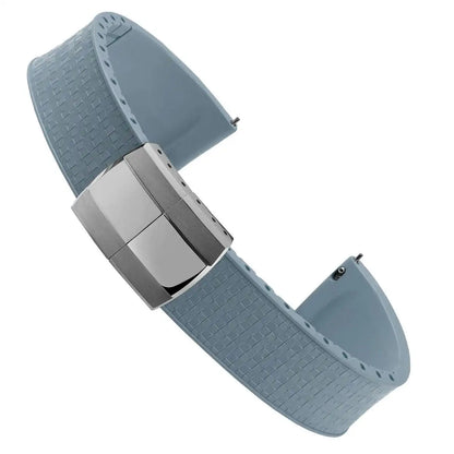 Bracelet de montre en caoutchouc fluoré, coupe sur la taille, 18/19/20/21/22mm, boucle de déploiement FKM en mosaïque, extrémité plate universelle, remplacement du Bracelet