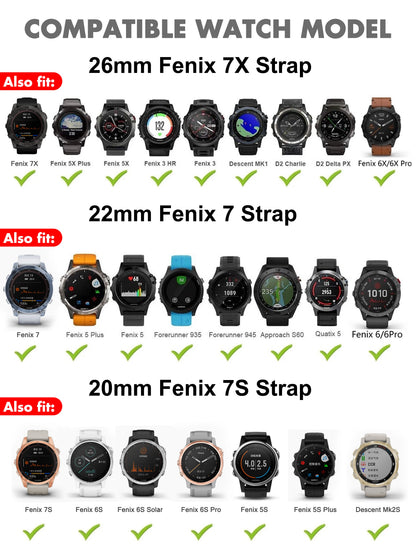 Bracelet en Silicone pour Garmin fenix 7X 7 7S 6 6X Pro Bracelet de montre pour fenix 5X 5S Plus 3HR 945 935 poignet 20 22 26mm QuickFit