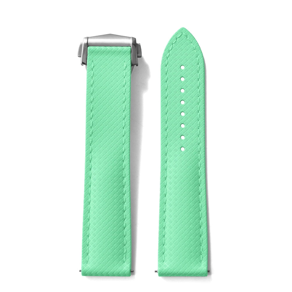 FKM Rubber Watch Strap, New Design, Quick Release, 20mm 22mm, Butterfly Buckle, Waterproof, Perfect Fit, Flat End, Universal Bands
