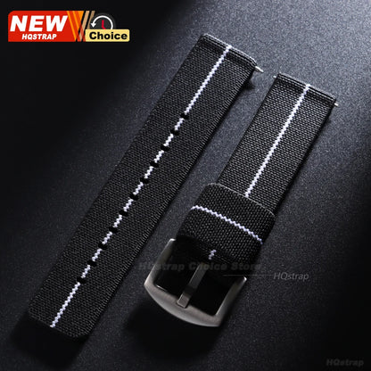 Nuovo cinturino per orologio elastico in nylon intrecciato, 18mm 20mm 22mm, universale, a sgancio rapido, per orologio militare, braccialetto per donne e uomini